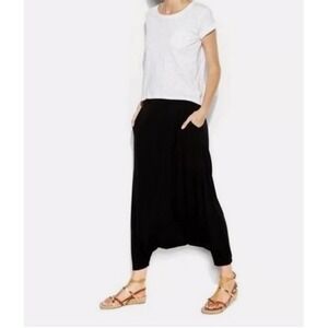 Rare Black Harem Pants with Side Pockets - Women's Relaxed Fit